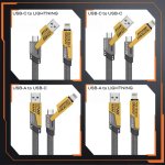 POWERTECH καλώδιο USB-C/USB σε USB-C/Lightning PTR-0164, 65W, 480Mbps, 1m, μαύρο - Image 3