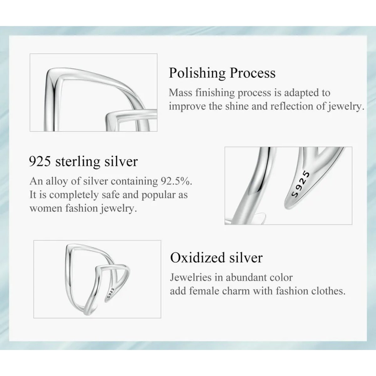 BAMOER δαχτυλίδι SCR981-E, ανοιγόμενο, ασήμι 925, ασημί - Image 4