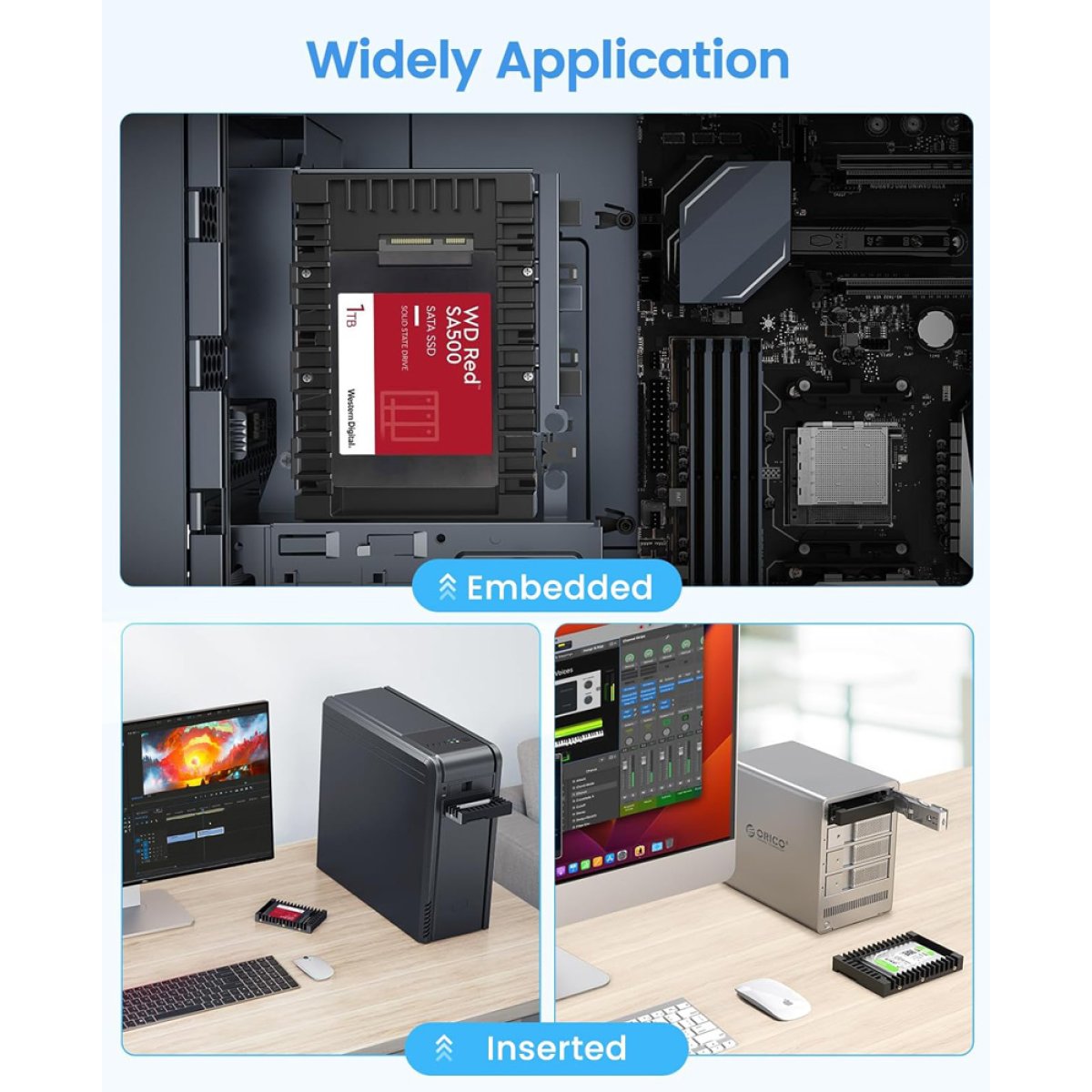 ORICO tray 3.5" για 2.5" HDD/SSD 1125SS-V1, 6Gbps, μαύρο - Image 4