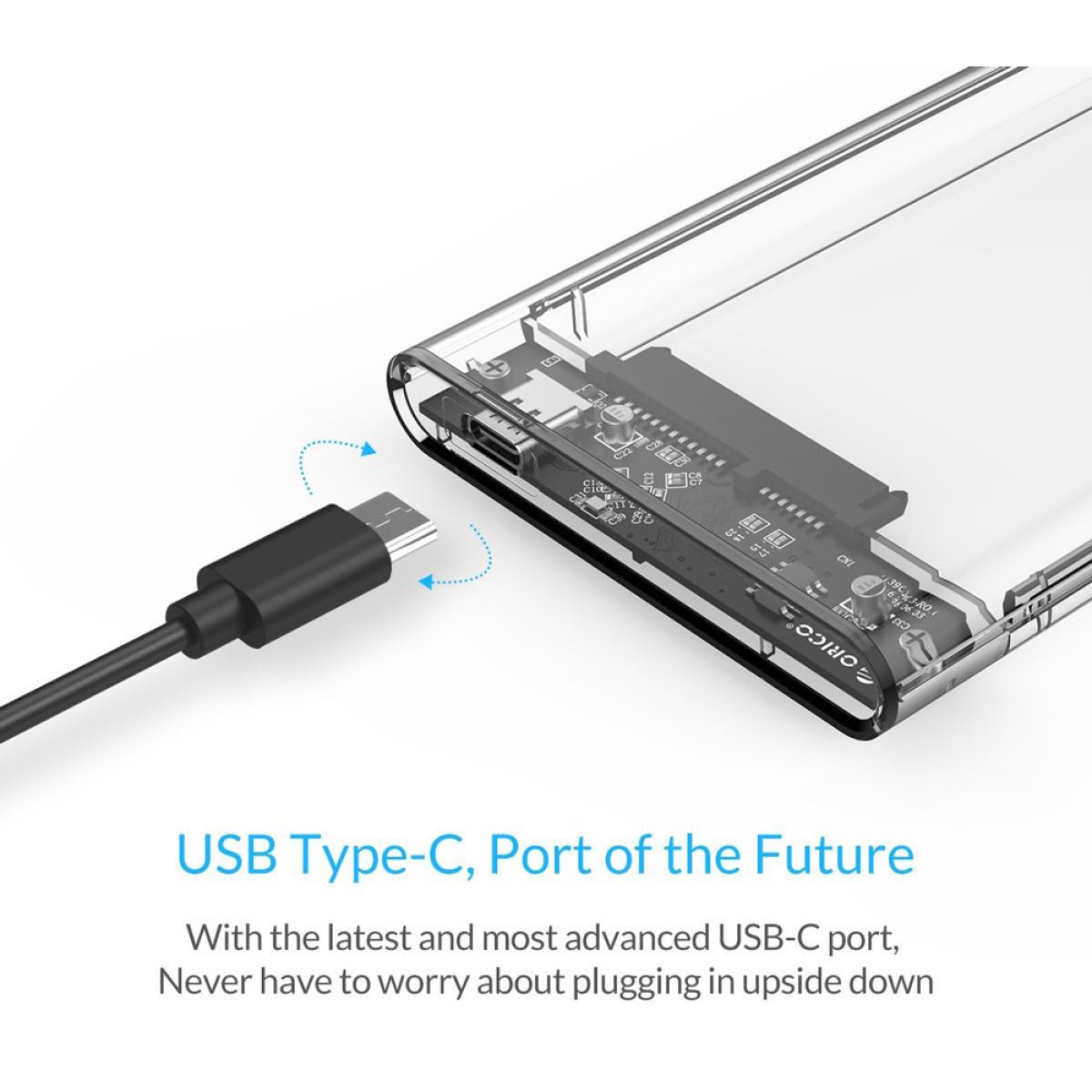 ORICO θήκη για 2.5" SATA HDD/SSD 2139C3, 5Gbps, διάφανη - Image 4