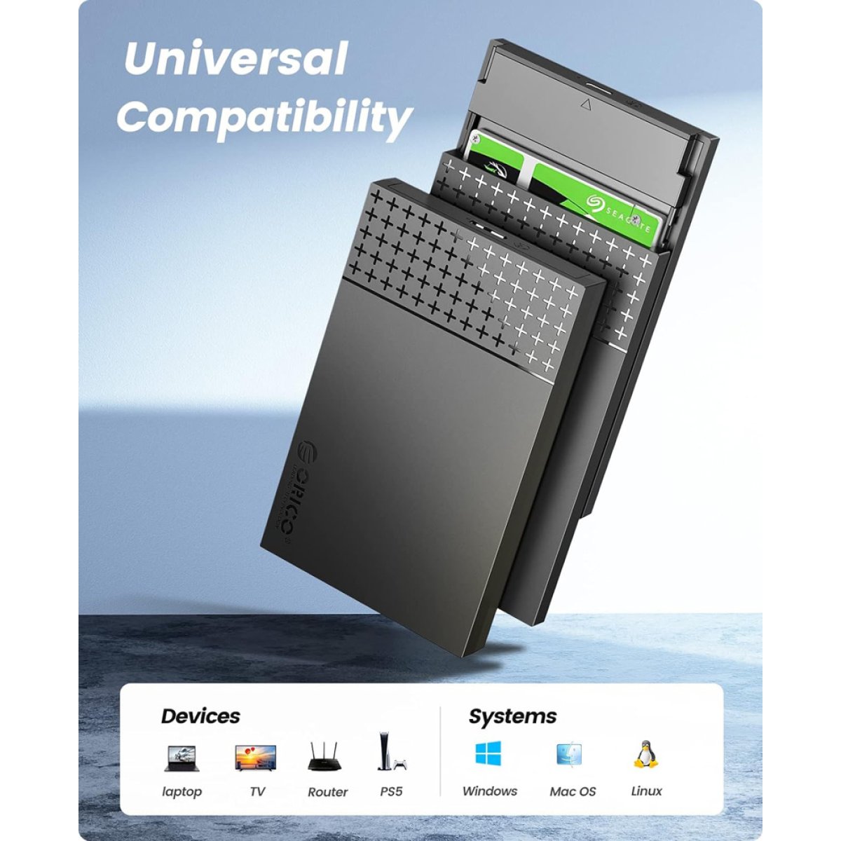 ORICO θήκη για 2.5" SATA HDD/SSD 2526U3-V1, 5Gbps, μαύρη - Image 4