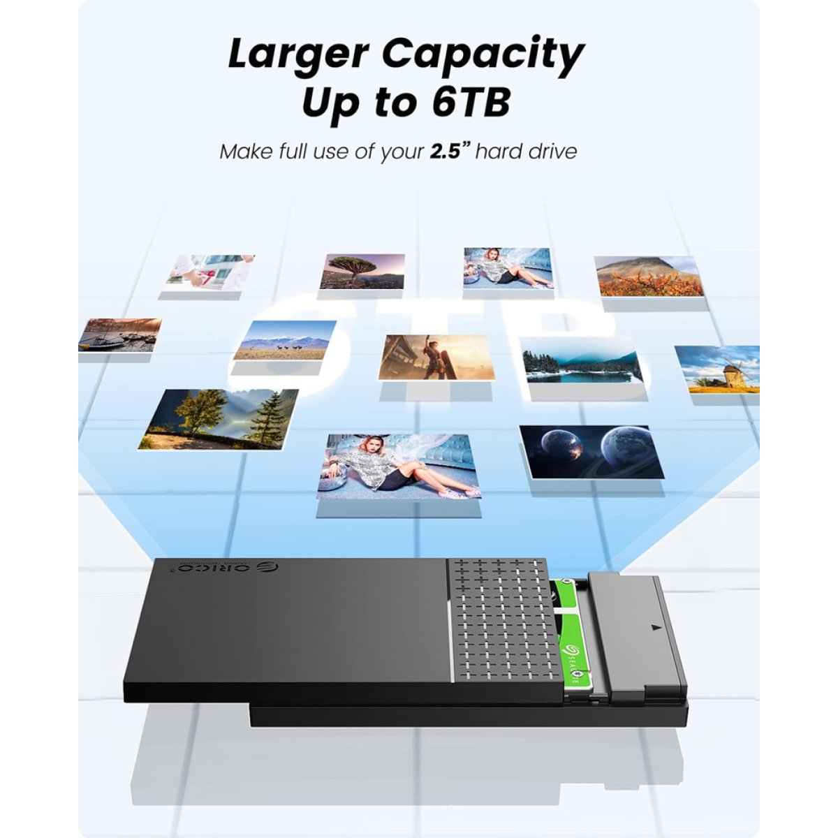 ORICO θήκη για 2.5" SATA HDD/SSD 2526U3-V1, 5Gbps, μαύρη - Image 5