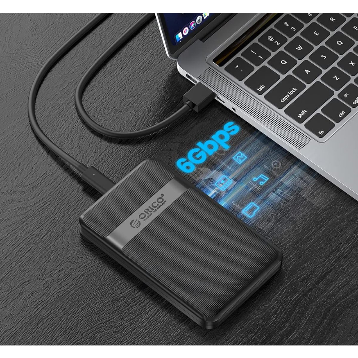 ORICO θήκη για 2.5" SATA HDD/SSD 2577C3-V1, 6Gbps, μαύρη - Image 2