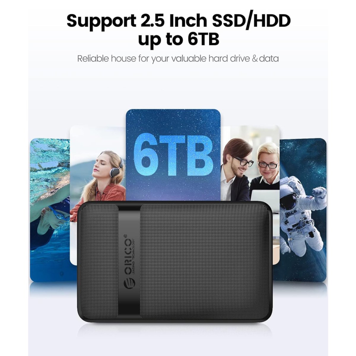 ORICO θήκη για 2.5" SATA HDD/SSD 2577C3-V1, 6Gbps, μαύρη - Image 4