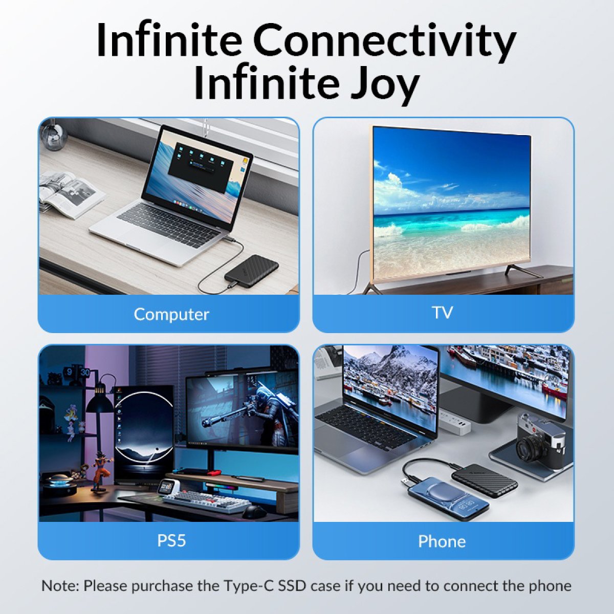 ORICO θήκη για 2.5" SATA HDD/SSD 25PW1C-C3, 5Gbps, μαύρη - Image 5