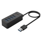 ORICO USB hub W5P-U3, 4x θυρών, USB 3.0, 5Gbps, USB σύνδεση, 1m καλώδιο, μαύρο