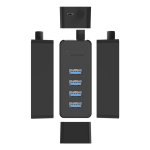 ORICO USB hub W5P-U3, 4x θυρών, USB 3.0, 5Gbps, USB σύνδεση, 1m καλώδιο, μαύρο - Image 4