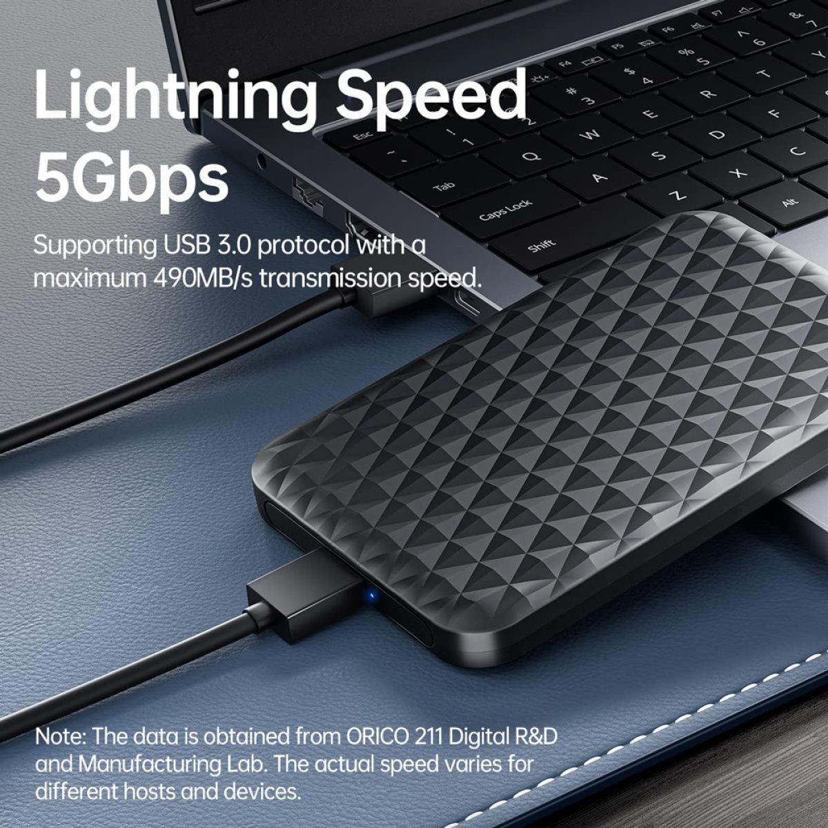 ORICO θήκη για 2.5" SATA HDD/SSD 2520U3-V1, 5Gbps, μαύρη - Image 2