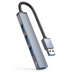 ORICO USB hub AH-A13, 4x θυρών, USB 3.0, 5Gbps, USB σύνδεση, γκρι