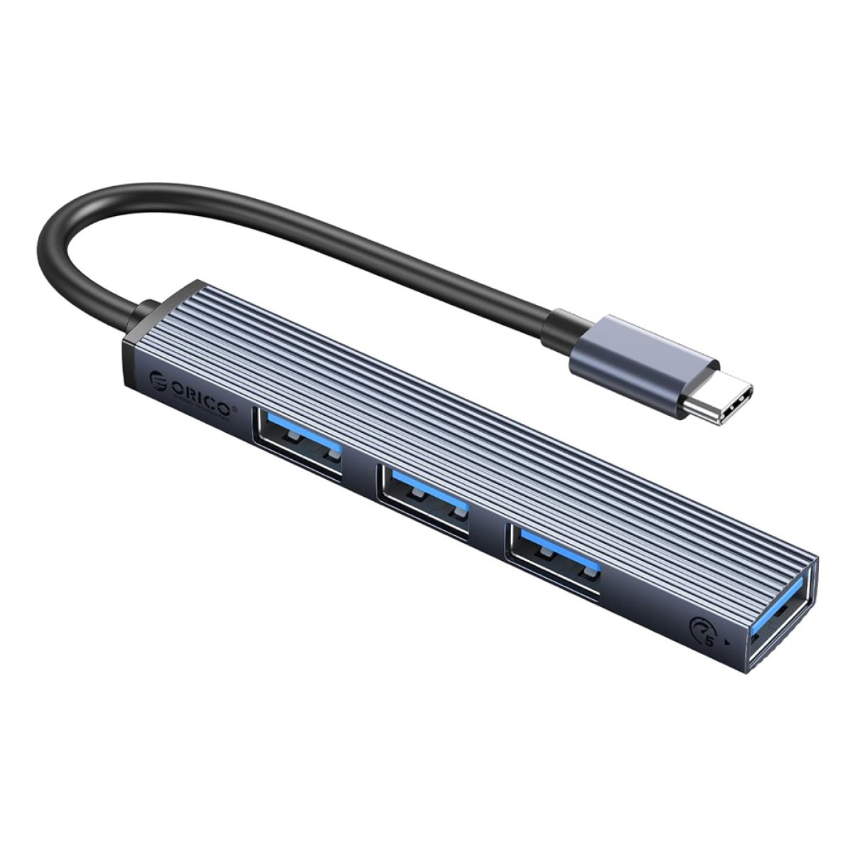 ORICO USB hub AHC2-4A, 4x θυρών, USB 3.0, 5Gbps, USB-C σύνδεση, γκρι - Image 1