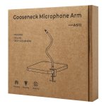 PRIZMORA βάση γραφείου για μικρόφωνο/smartphone AS11 με εύκαμπτο βραχίονα, μαύρη - Image 5