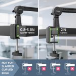 PRIZMORA βάση γραφείου για μικρόφωνο/smartphone AS26 με βραχίονα 2 σημείων, μαύρη - Image 4