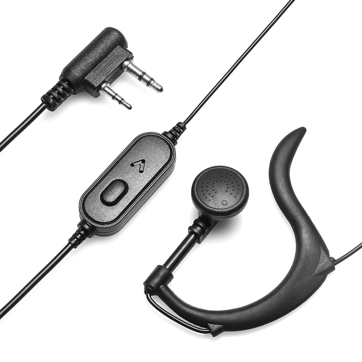 BAOFENG ακουστικό για πομποδέκτη BFG-EARPHONE, 2 pin, push to talk, 1.1m, μαύρο - Image 1