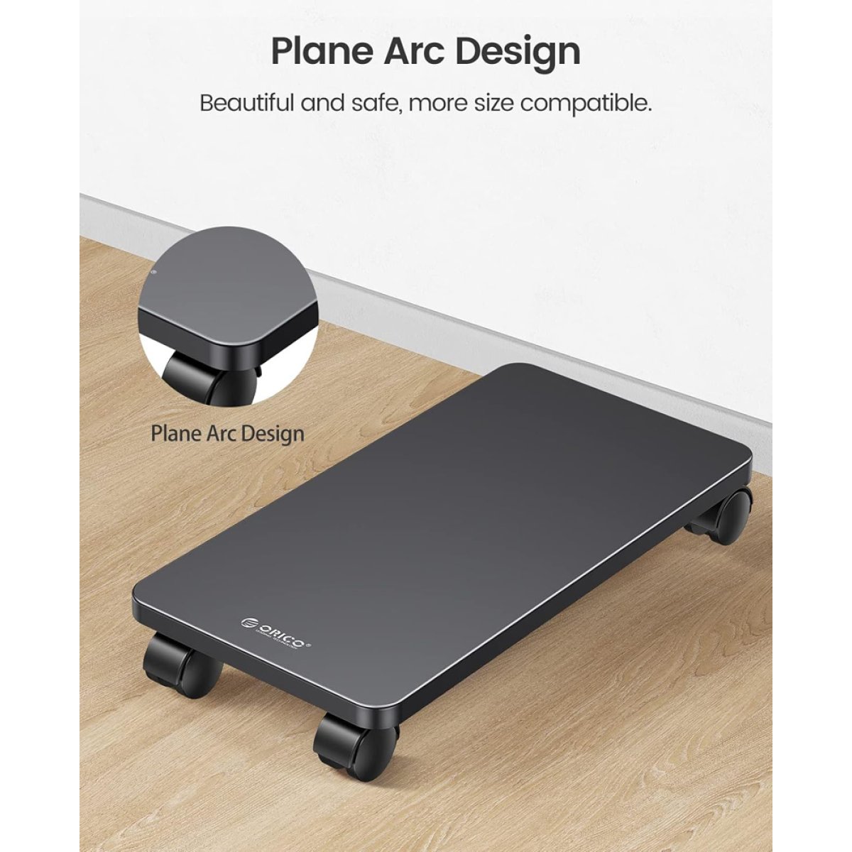 ORICO βάση PC CPB6 με ροδάκια, universal, 41x21.3cm, μεταλλική, μαύρη - Image 3