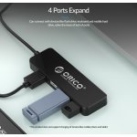 ORICO USB hub FL01, 4x θυρών, USB 2.0, 480Mbps, USB σύνδεση, μαύρο - Image 2