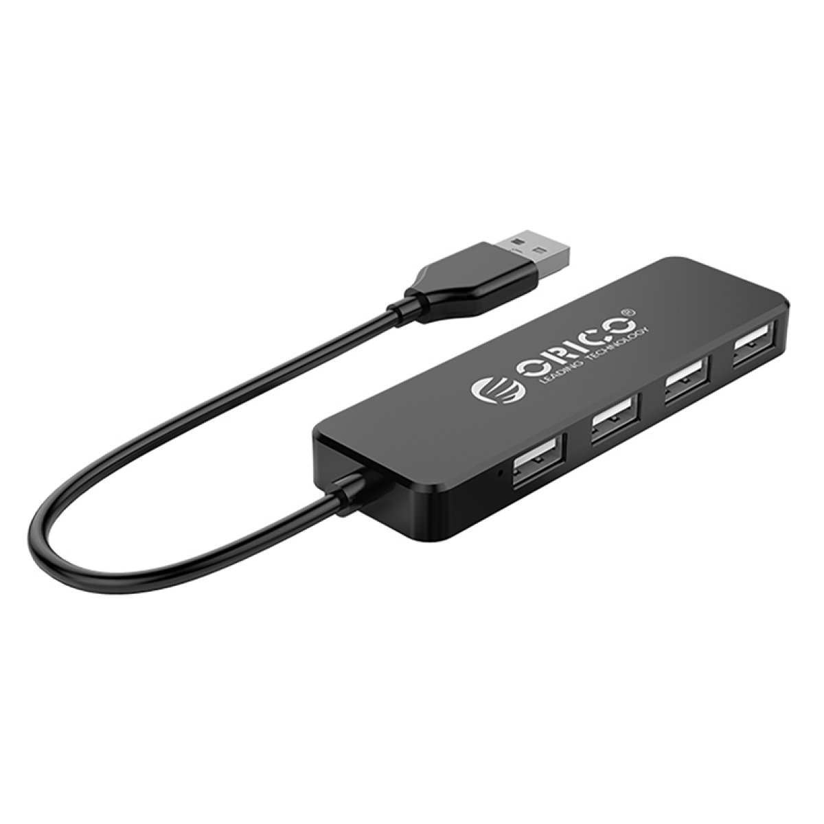 ORICO USB hub FL01, 4x θυρών, USB 2.0, 480Mbps, USB σύνδεση, μαύρο - Image 1