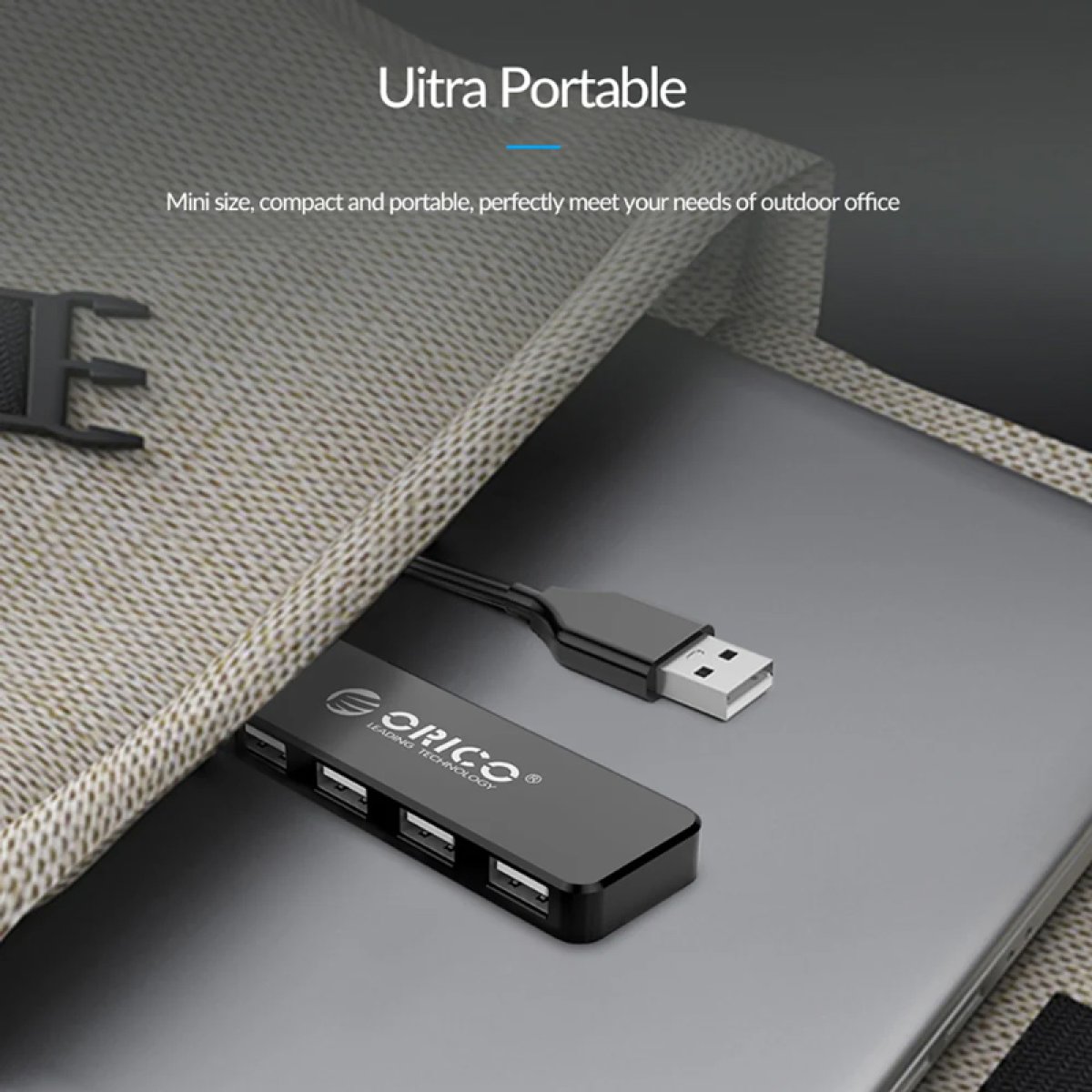 ORICO USB hub FL01, 4x θυρών, USB 2.0, 480Mbps, USB σύνδεση, μαύρο - Image 3