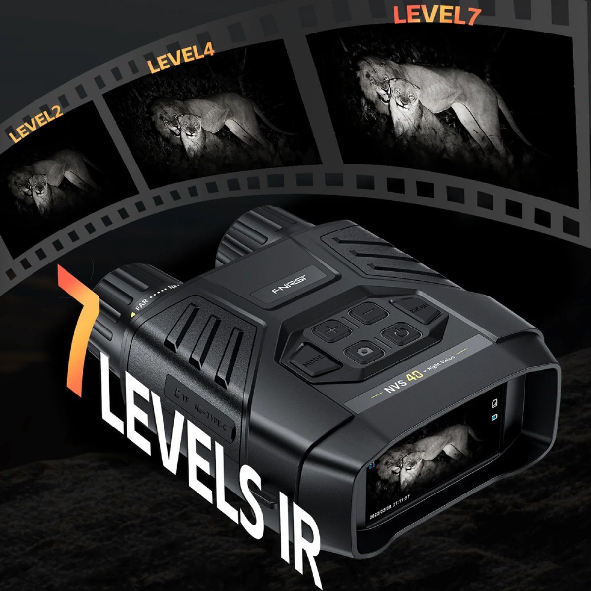 FNIRSI ψηφιακά κιάλια NVS-40 με νυχτερινή όραση, 6x zoom, 4K/36MP, μαύρα - Image 7