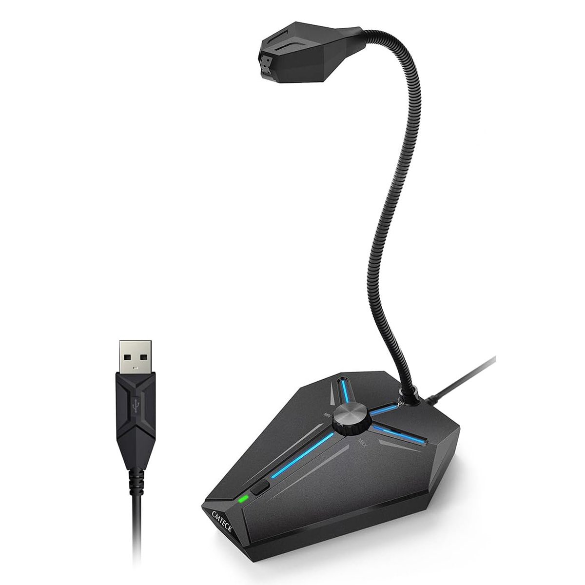 G006PLUS CMTECK επιτραπέζιο μικρόφωνο G006Plus με εύκαμπτο βραχίονα, omnidirectional, USB, μαύρο - Image 1