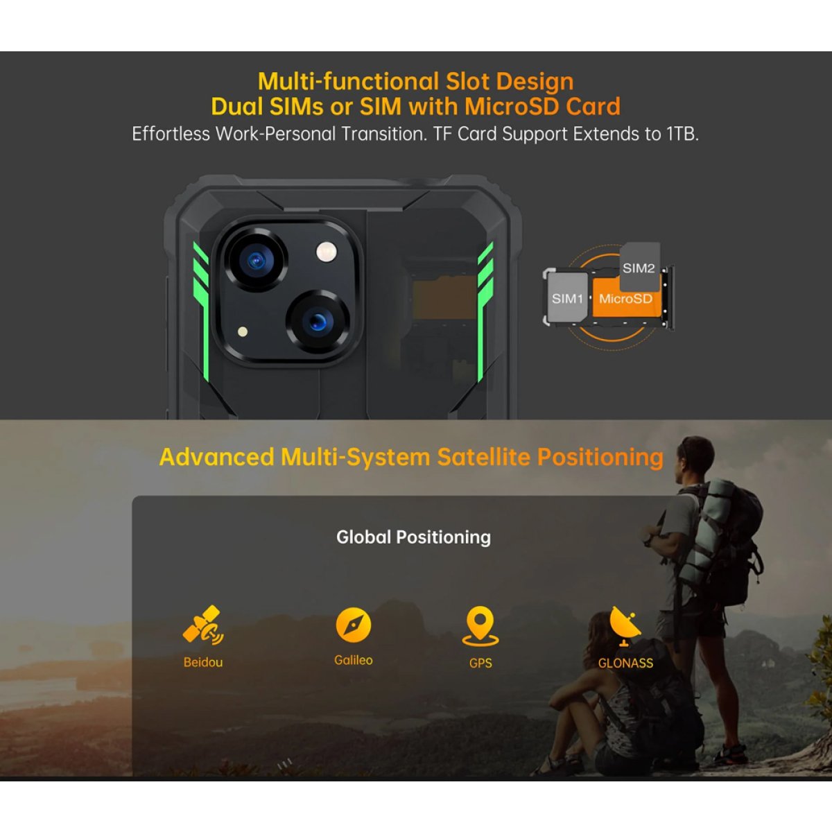 OUKITEL smartphone G2, 6", 4/64GB, 6300mAh, IP68/IP69K, πορτοκαλί - Image 8