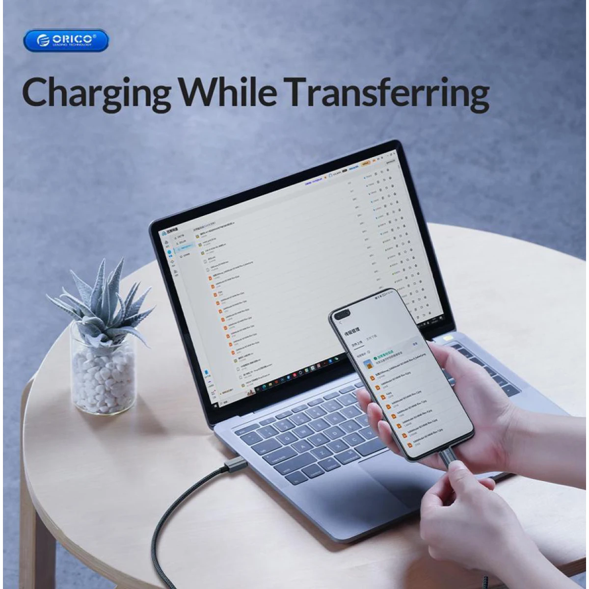 GQA60-10-BK-BP-1 ORICO καλώδιο USB-C GQA60, 60W, 480Mbps, 1m, μαύρο - Image 2