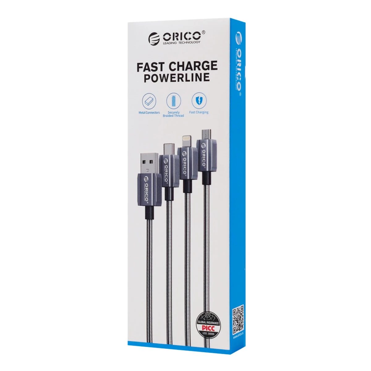 GQA60-10-BK-BP-3 ORICO καλώδιο USB-C GQA60, 60W, 480Mbps, 1m, μαύρο - Image 4