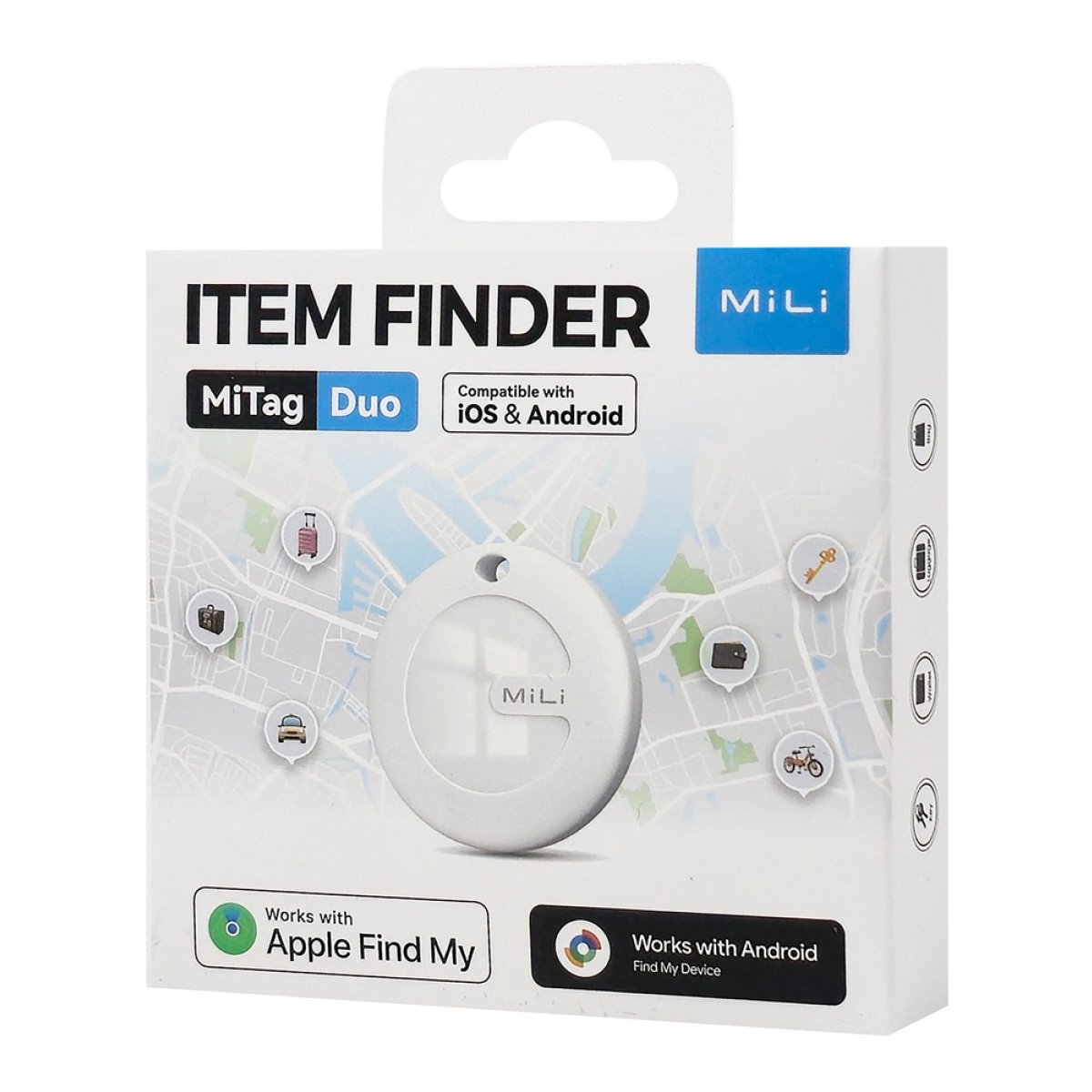 HD-P16-4 MILI smart tag MiTag Duo για iOS & Android συσκευές, Bluetooth tracker, λευκό - Image 5