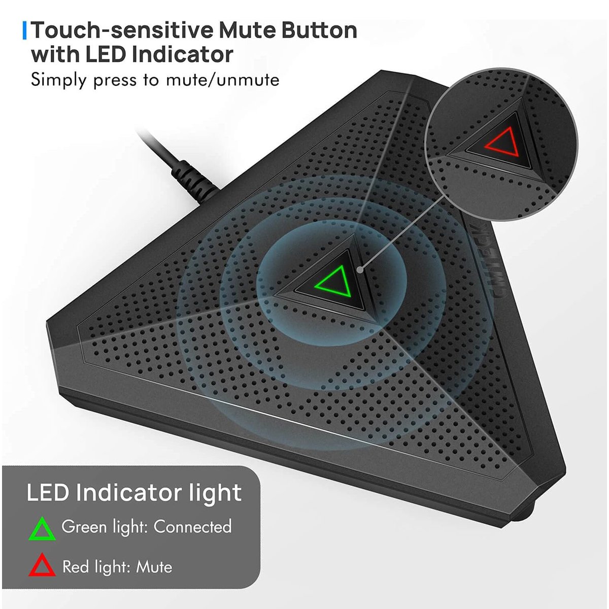 M001-2 CMTECK επιτραπέζιο μικρόφωνο M001, omnidirectional, USB, μαύρο - Image 3