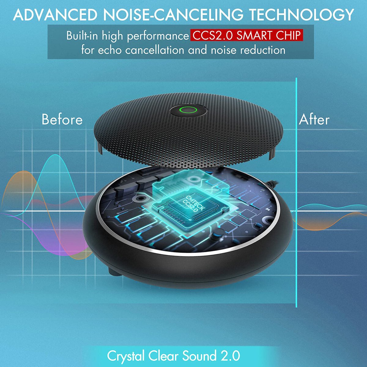 M003-3 CMTECK επιτραπέζιο μικρόφωνο M003, omnidirectional, USB, μαύρο - Image 4