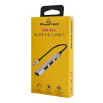 POWERTECH USB hub PT-1413, 4x θυρών, USB 3.2, 5Gbps, USB σύνδεση, γκρι - Image 2