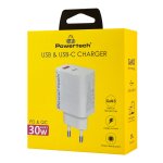 POWERTECH φορτιστής τοίχου PT-1433, USB/USB-C, 30W, GaN, λευκός - Image 2