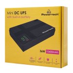 POWERTECH mini DC UPS PT-1435, 36W, 10400mAh, 3x DC, USB/LAN/POE, μαύρο - Image 4