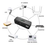 POWERTECH mini DC UPS PT-1436, 18W, 8800mAh, 3x DC, USB/USB-C/LAN/POE, μαύρο - Image 2