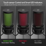 CMTECK επιτραπέζιο μικρόφωνο XM550 με pop φίλτρο, καρδιοειδές, USB, μαύρο - Image 4