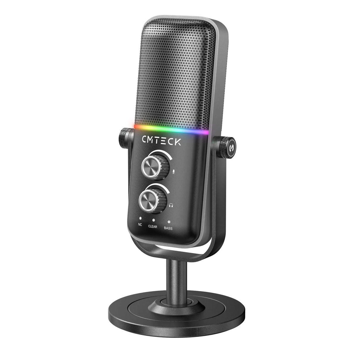 XM600 CMTECK επιτραπέζιο μικρόφωνο XM600, omnidirectional/καρδιοειδές, USB, RGB LED, μαύρο - Image 1