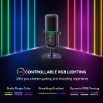 CMTECK επιτραπέζιο μικρόφωνο XM600, omnidirectional/καρδιοειδές, USB, RGB LED, μαύρο - Image 3