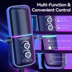 CMTECK επιτραπέζιο μικρόφωνο XM600, omnidirectional/καρδιοειδές, USB, RGB LED, μαύρο - Image 6