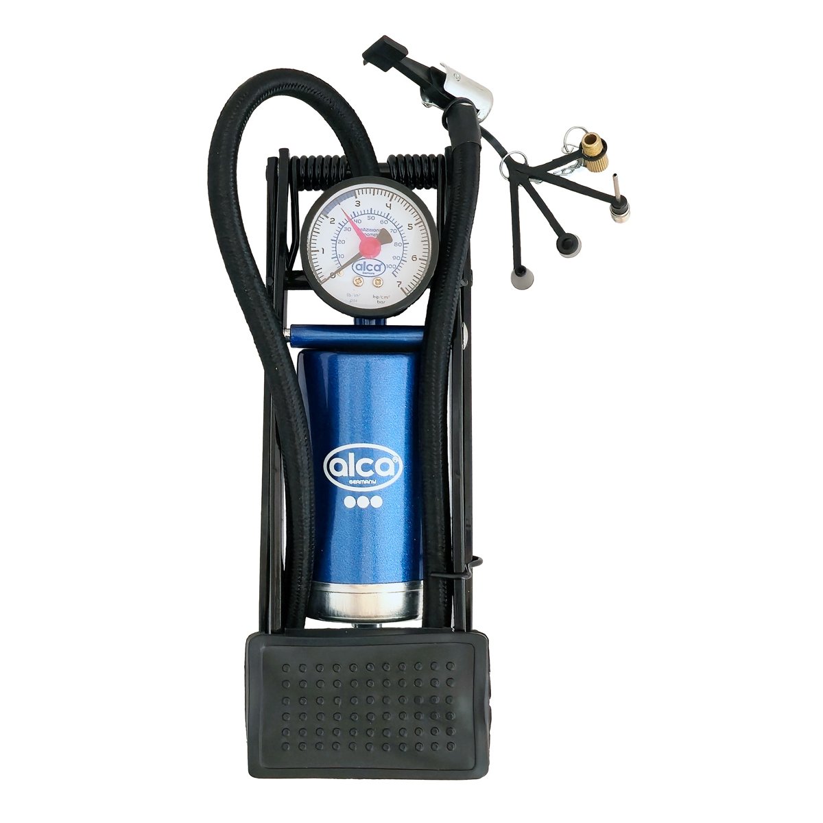 201200 ALCA τρόμπα ποδιού 201200 με μανόμετρο, 100PSI, μπλε - Image 1