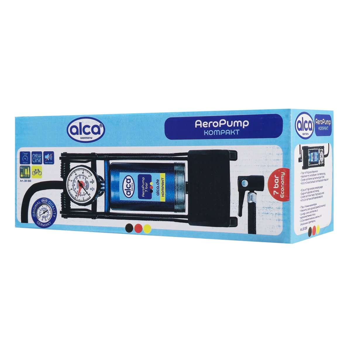 201200-3 ALCA τρόμπα ποδιού 201200 με μανόμετρο, 100PSI, μπλε - Image 4