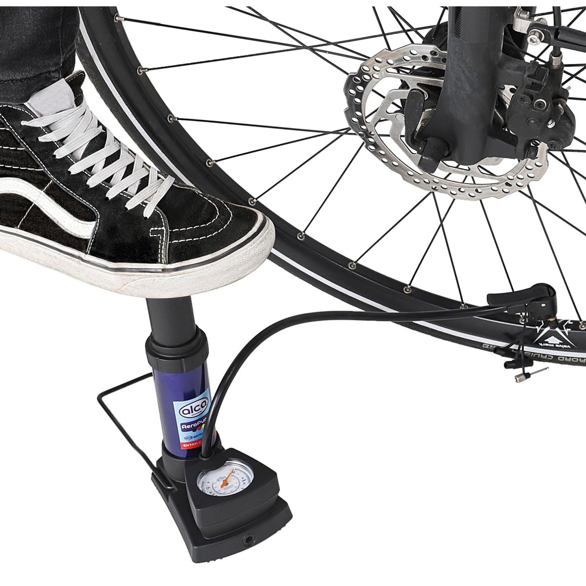 201300-1 ALCA τρόμπα ποδιού 201300 με μανόμετρο, 160PSI, μπλε - Image 2