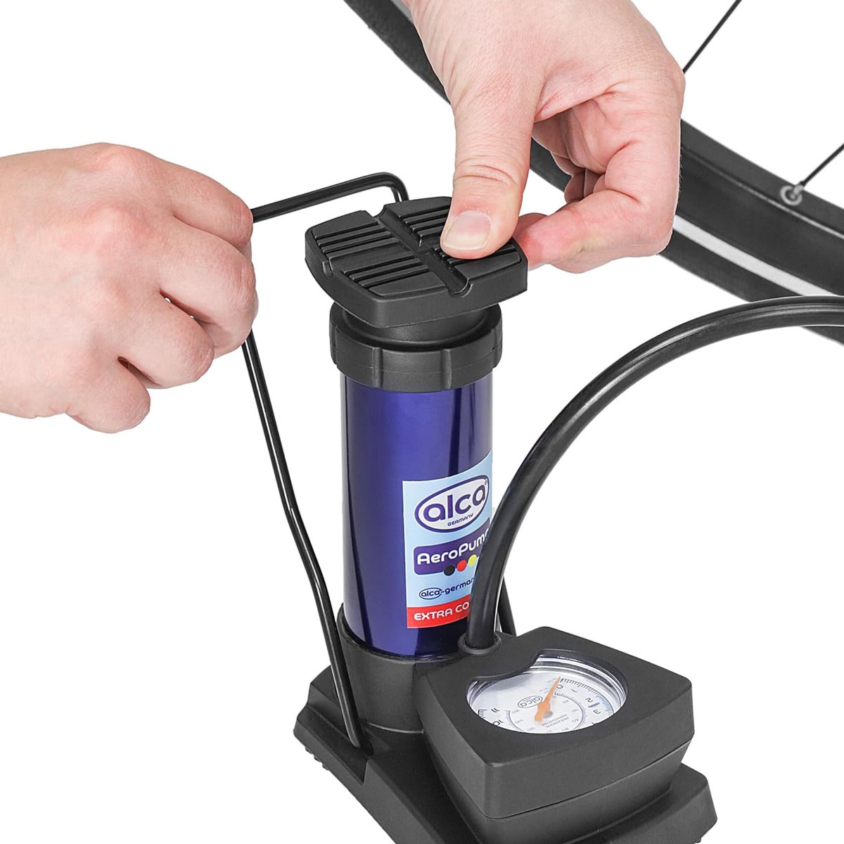 201300-3 ALCA τρόμπα ποδιού 201300 με μανόμετρο, 160PSI, μπλε - Image 4