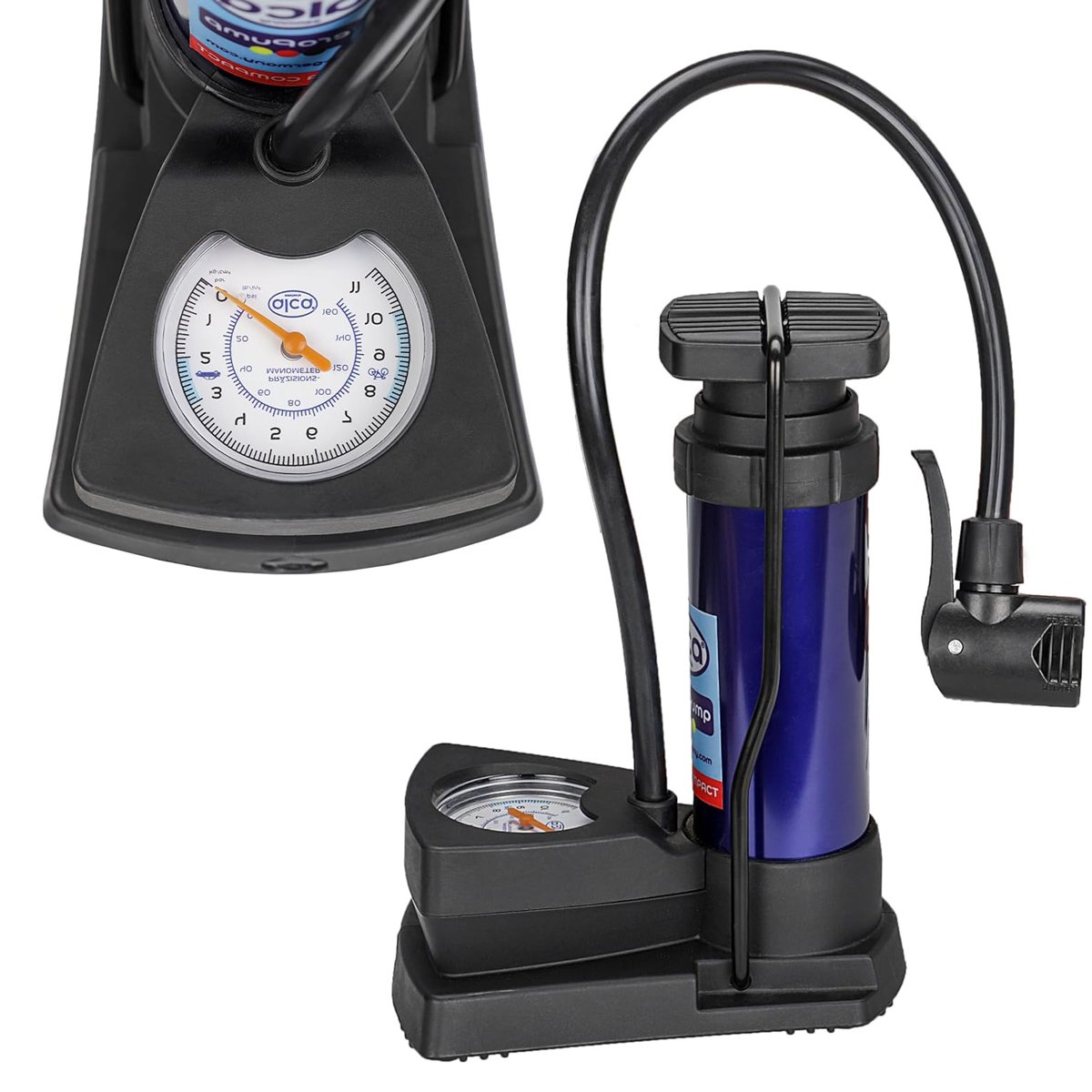 201300-4 ALCA τρόμπα ποδιού 201300 με μανόμετρο, 160PSI, μπλε - Image 5