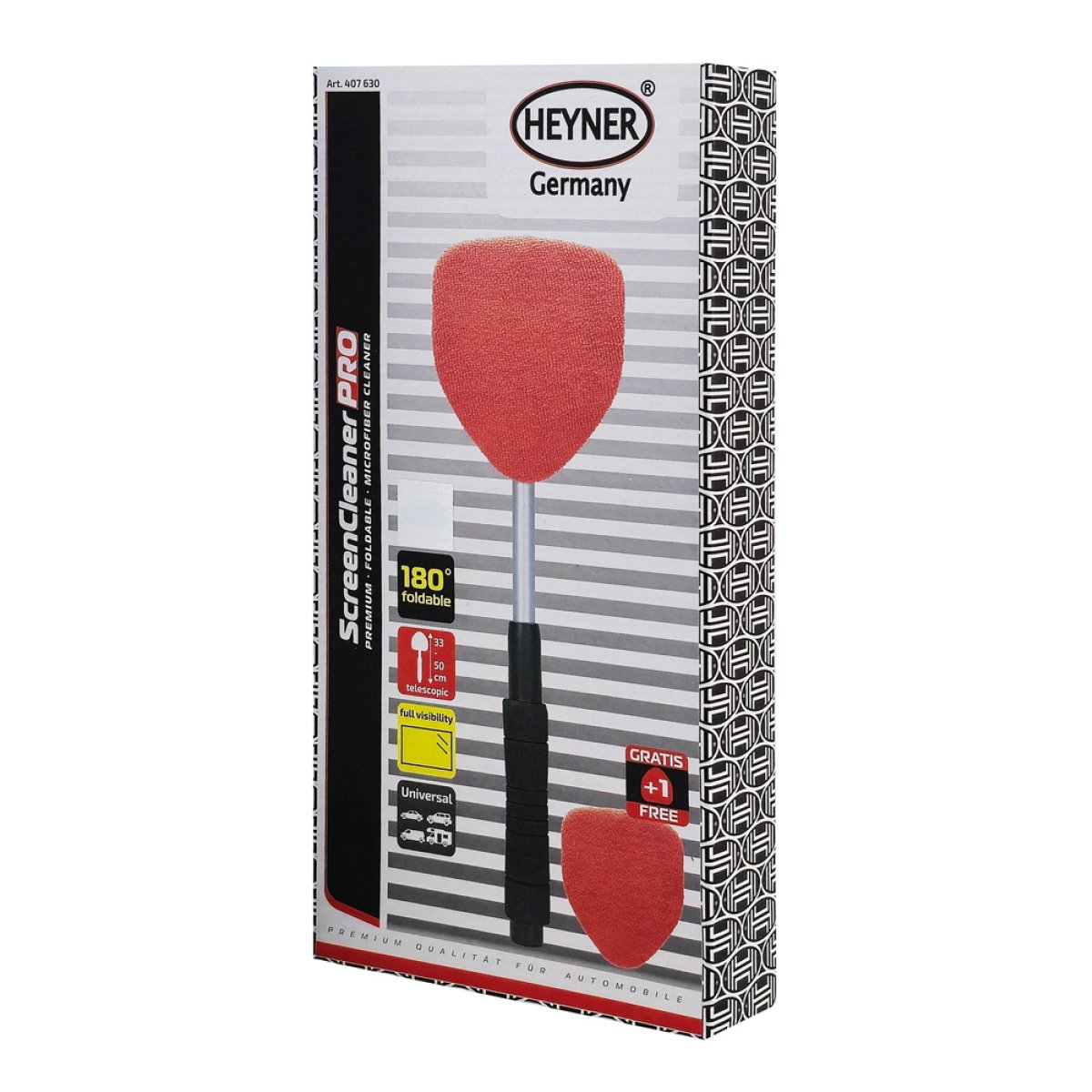 HEYNER βούρτσα με πανί μικροϊνών 407630, πτυσσόμενη έως 50cm, μαύρη/κόκκινη - Image 8