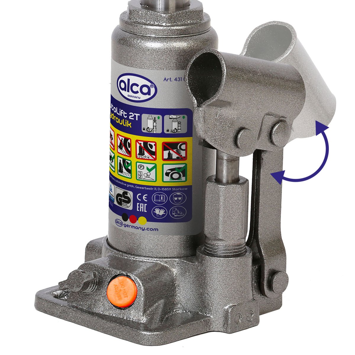 431020-3 ALCA υδραυλικός γρύλος μπουκάλας 431020, έως 2 τόνοι, 31cm - Image 4