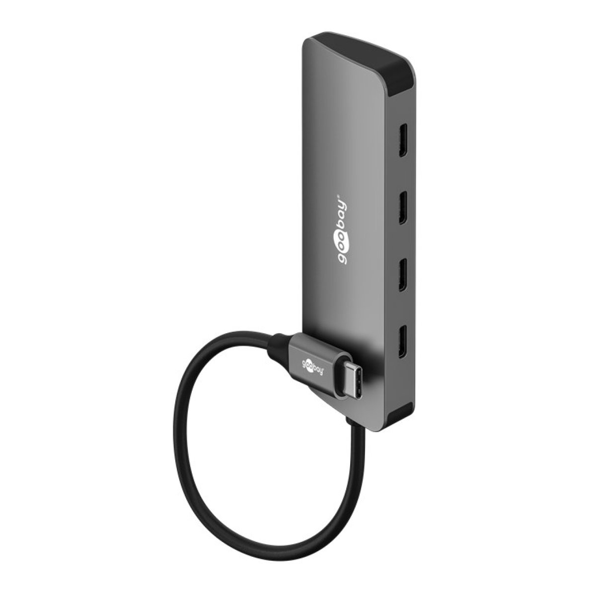 76565 GOOBAY USB hub 76565, 4x θυρών, USB 3.2, 10Gbps, USB-C σύνδεση, γκρι - Image 1