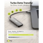GOOBAY USB hub 76565, 4x θυρών, USB 3.2, 10Gbps, USB-C σύνδεση, γκρι - Image 3