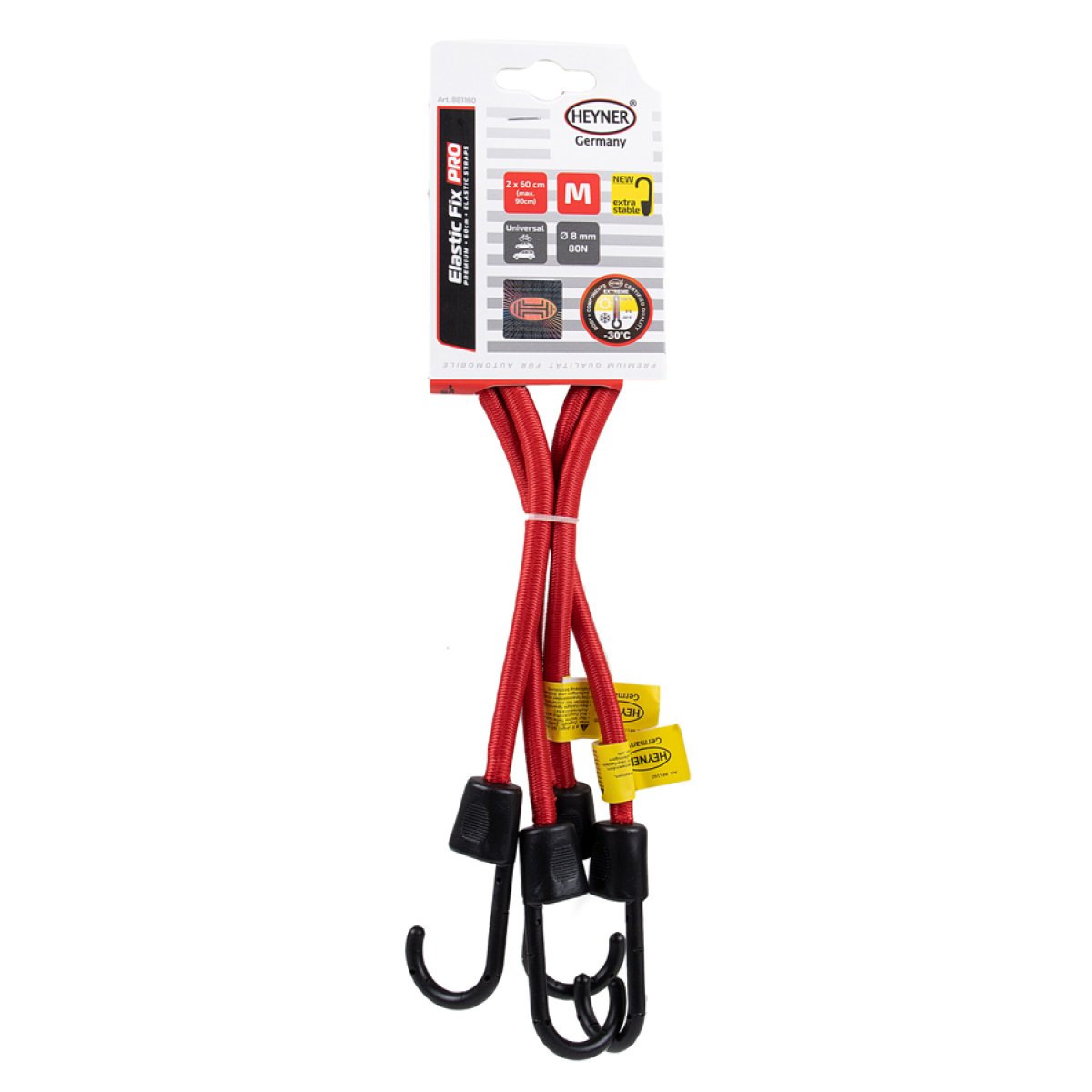 HEYNER ελαστικός ιμάντας πρόσδεσης φορτίου 881160, 60cm, 2τμχ - Image 3