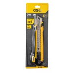 DELI πλαστικό κοπίδι με ασφάλεια DL025, 25mm, κίτρινο - Image 3