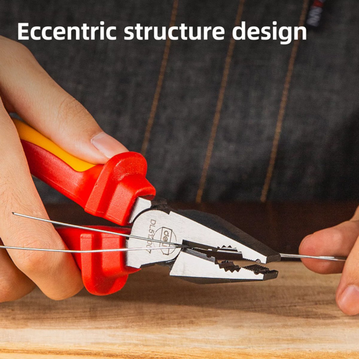 DELI πένσα ίσια ηλεκτρολόγου DL512007, μόνωση VDE 1000V, 18cm - Image 2