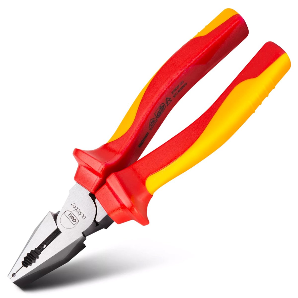 DL512007 DELI πένσα ίσια ηλεκτρολόγου DL512007, μόνωση VDE 1000V, 18cm - Image 1